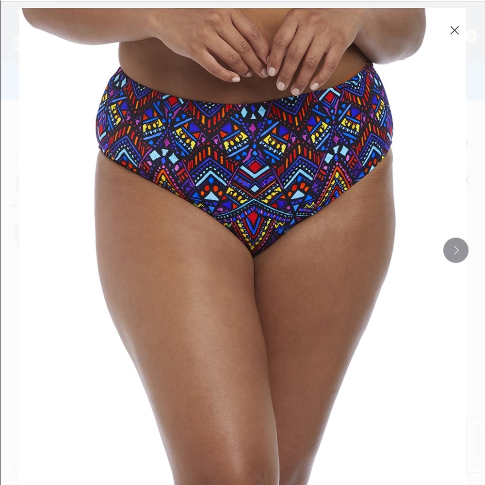 Elomi Bikini Brief Aztec geometric print swim women size 22 New